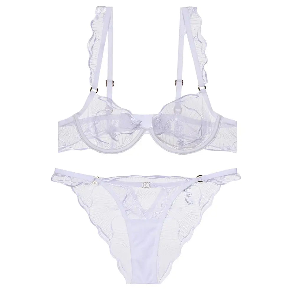 Summer French Minimizer Bra Beachwear Large Bust Pure Embroidery Lace Ultra Thin Plate Size Light Support Wirefree AU MOYISU