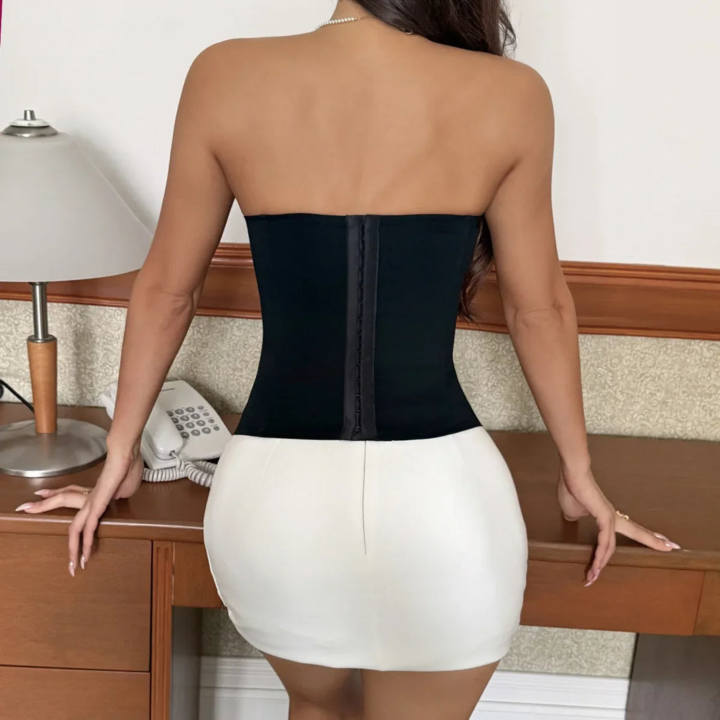 Spring Summer Women's Tank Top 2026 New Sexy Strapless Crop Top Fashion American Style Fishbone Corset Lady Night Club Camisole