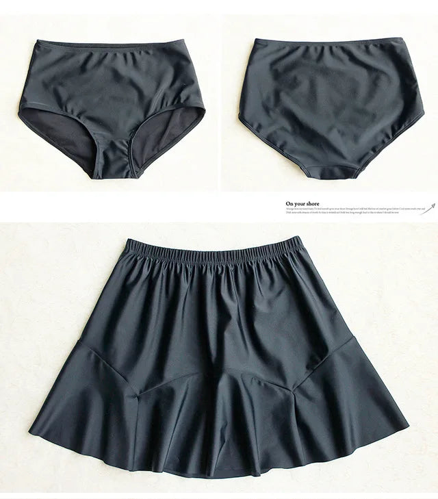 Swimsuit women's new Xia one shoulder camisole swimsuit ins conservative cover belly slimming split skirt swimsuit