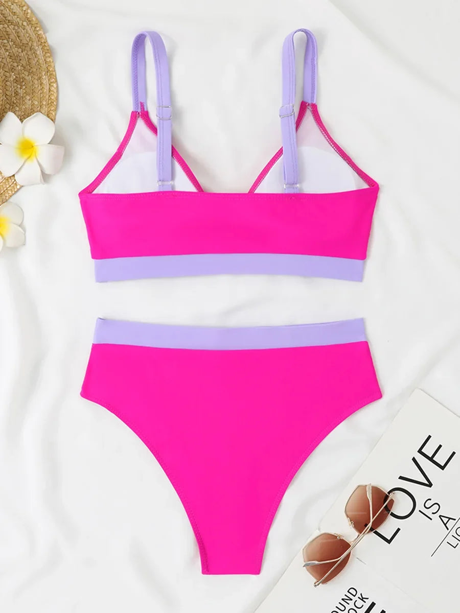 2026 Strappy Bikini High Waist Swimsuit Women Sexy Solid Swimwear Female Bathers Swimming Bathing Swimming Swim Suit Beachwear