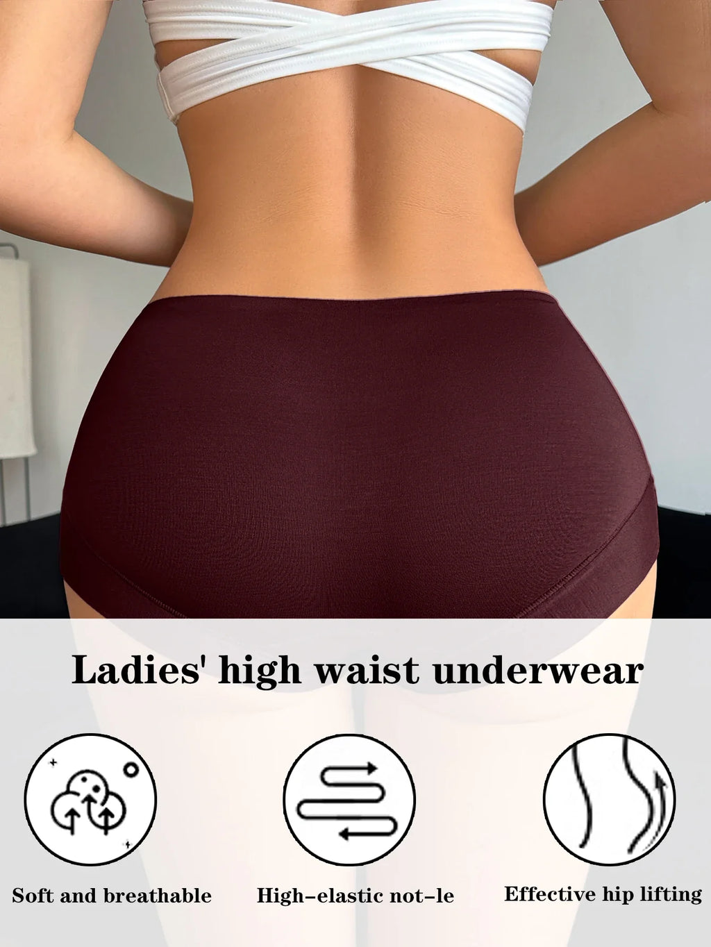 7Pcs/Set Solid Women Seamless Panties High Elastic Basic Boyshort Daily Comfort Female Underwear
