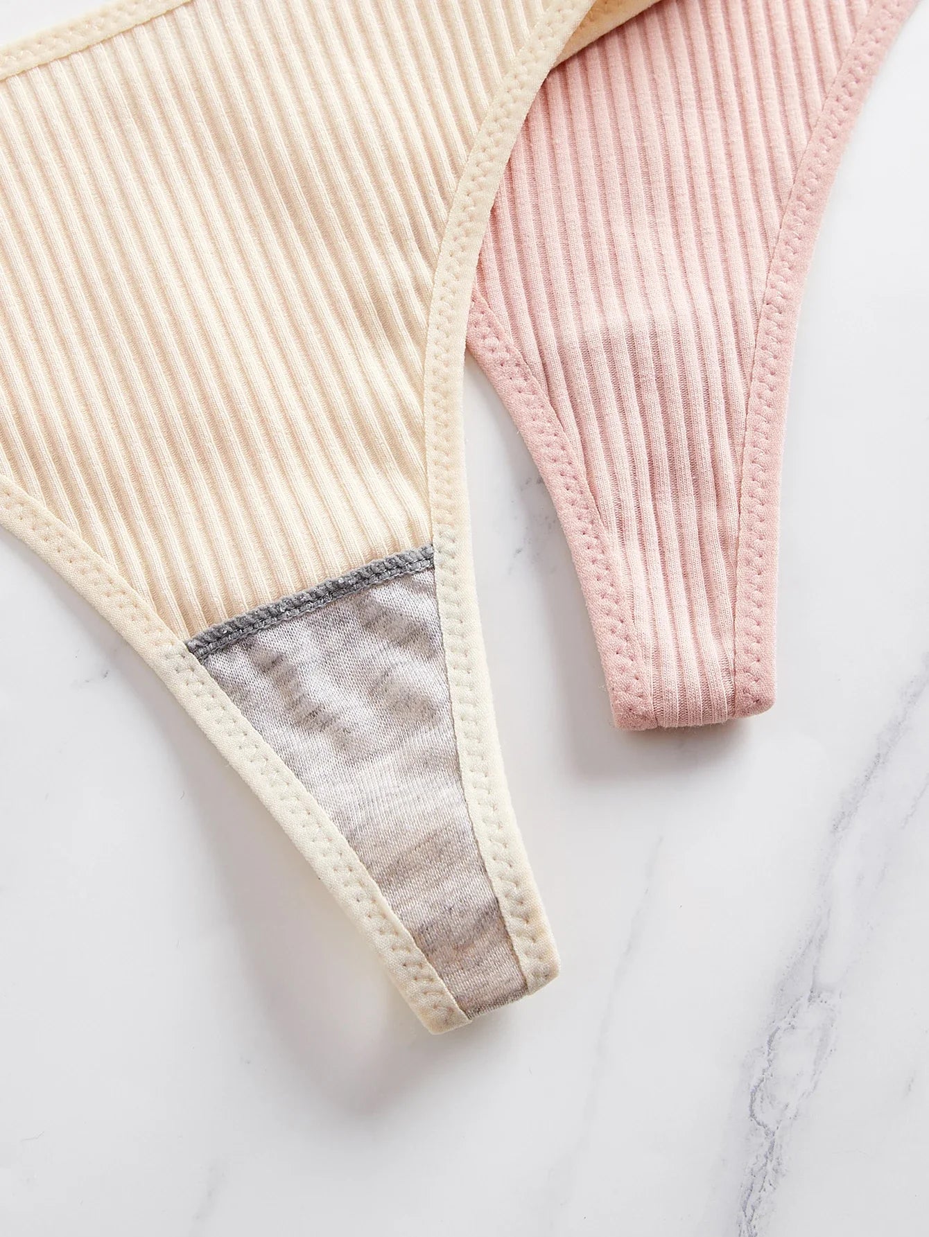 10 PCS Multicolor Women Ribbed Thongs Soft Viscose Blend Low Waist T-back Panties for Daily Wear
