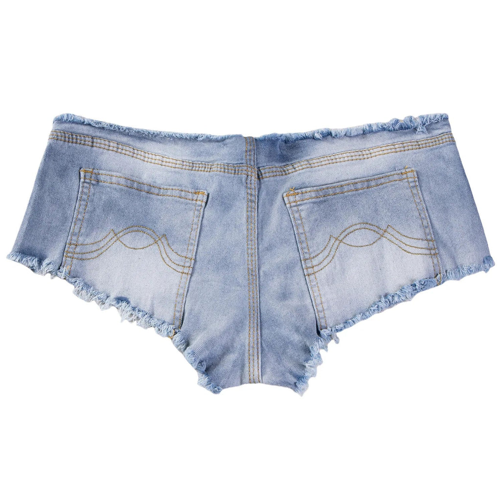 Summer Sexy Hotpants Women's Elastic Low Waist Denim Shorts Female Streetwear Club Bra Sexy Mini Jean Hot Pants Charming 13O1