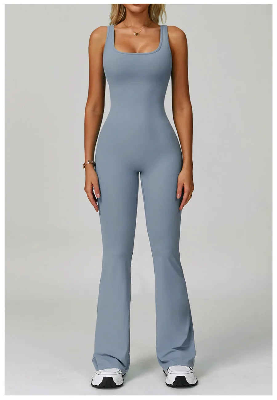 Women Sexy Back V Jumpsuit Gym Set Training Yoga Suit Sportswear Sports Jumpsuit Fitness Rompers Stretch Workout Bodysuits 8260