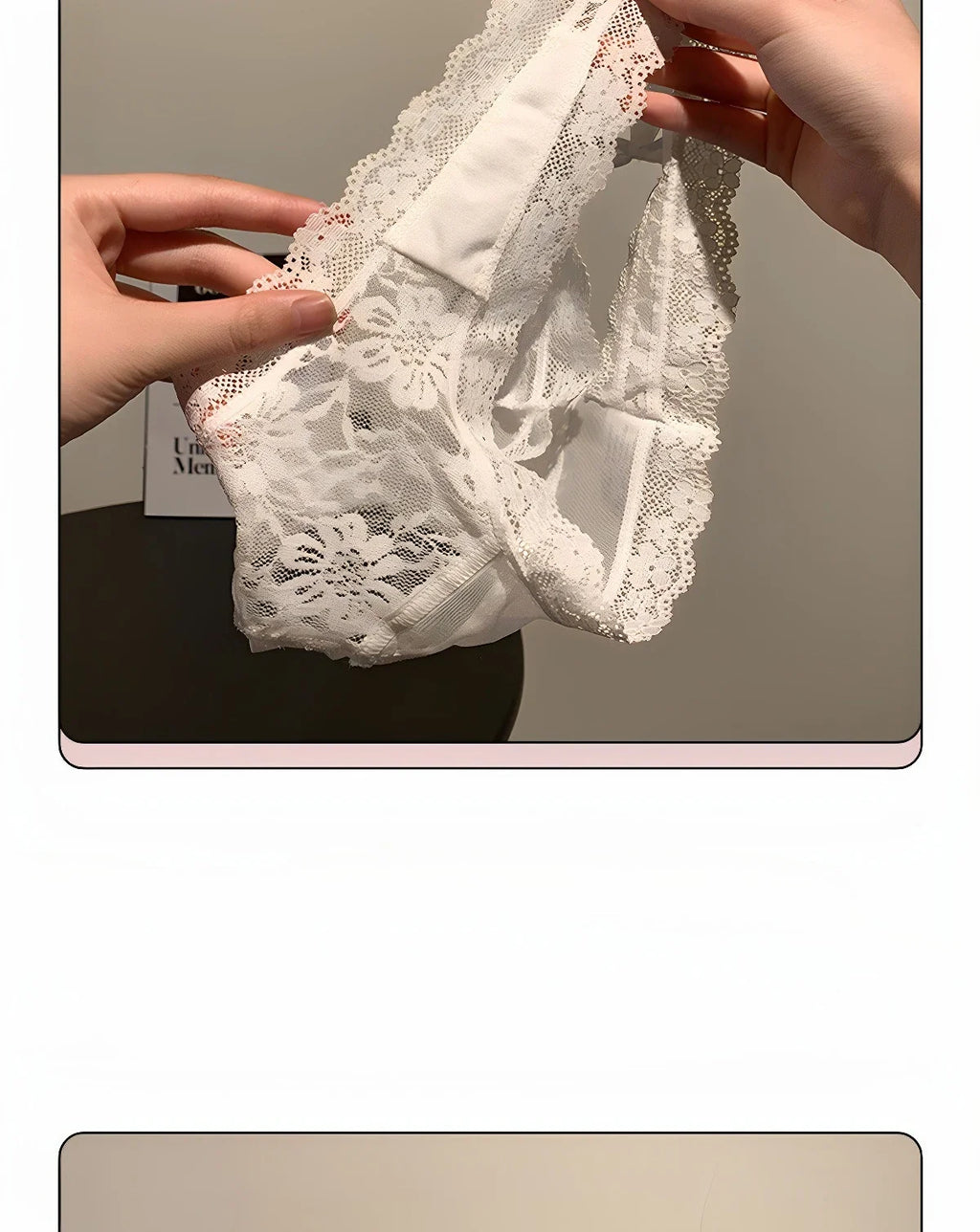 Women’s Flower Embroidery Sexy Thong Spicy Girl Lace Transparent Underpants Thin Summer Hollow Out Panties Bow Briefs