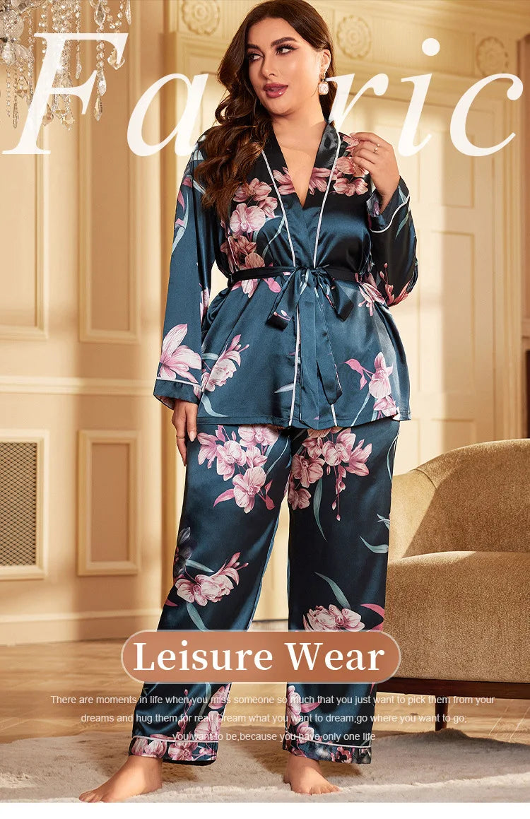 Large size summer  women's bathrobes sexy dressing gown home clothes can be worn outside the ice silk nightgown