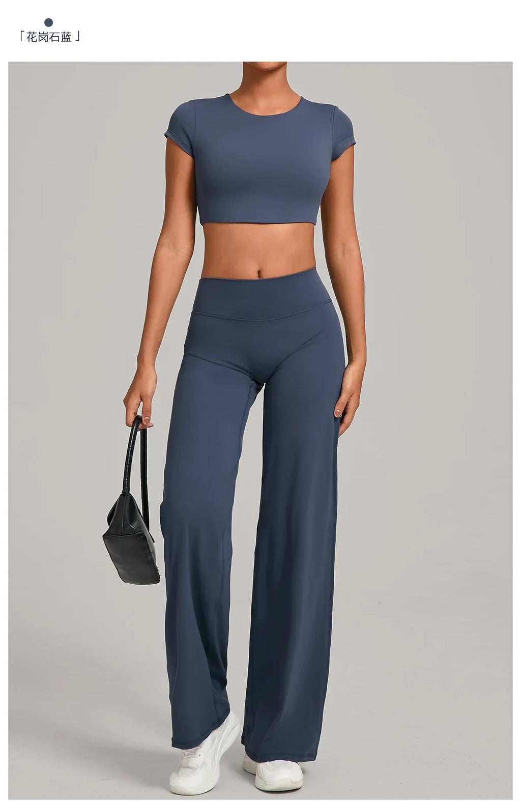 Women's Tracksuit Yoga Sets Back Hollow Out Short Sleeve Sports Shirts High Waist Straight Leg Pants Gym Running Fitness Suits