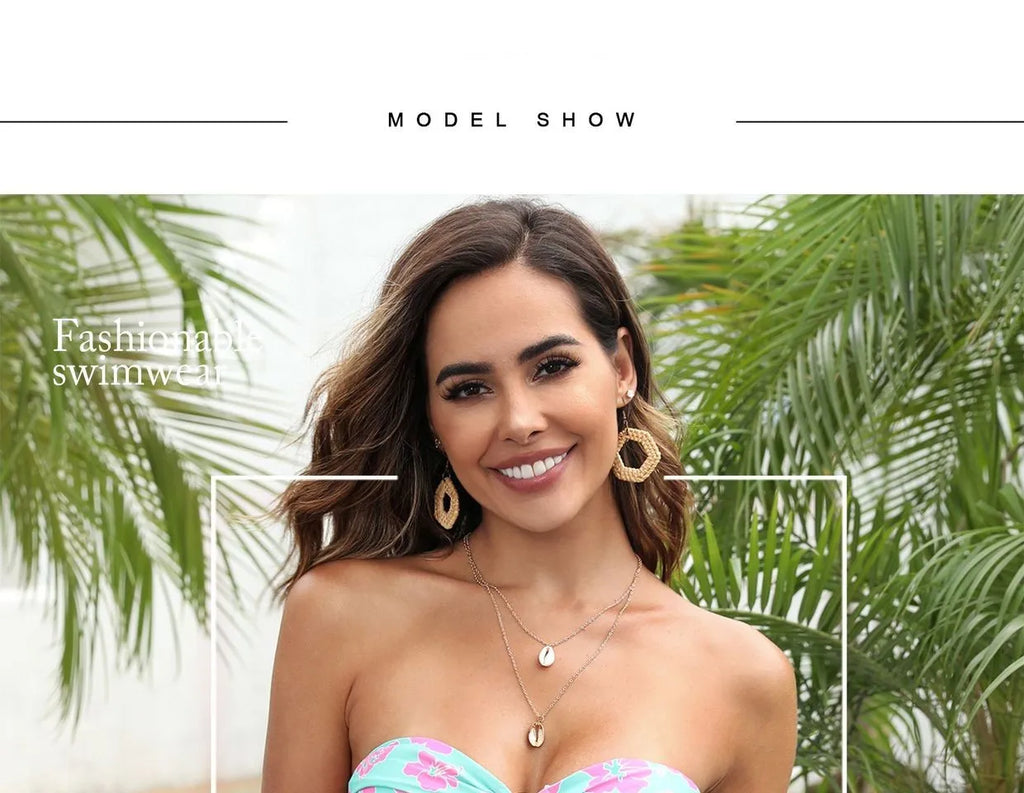 2024 Sexy Push Up Women Swimsuits Micro Bikini Female Swimwear Brazilian Bikini Set Thong Biquini Swim Suits Print Beachwear