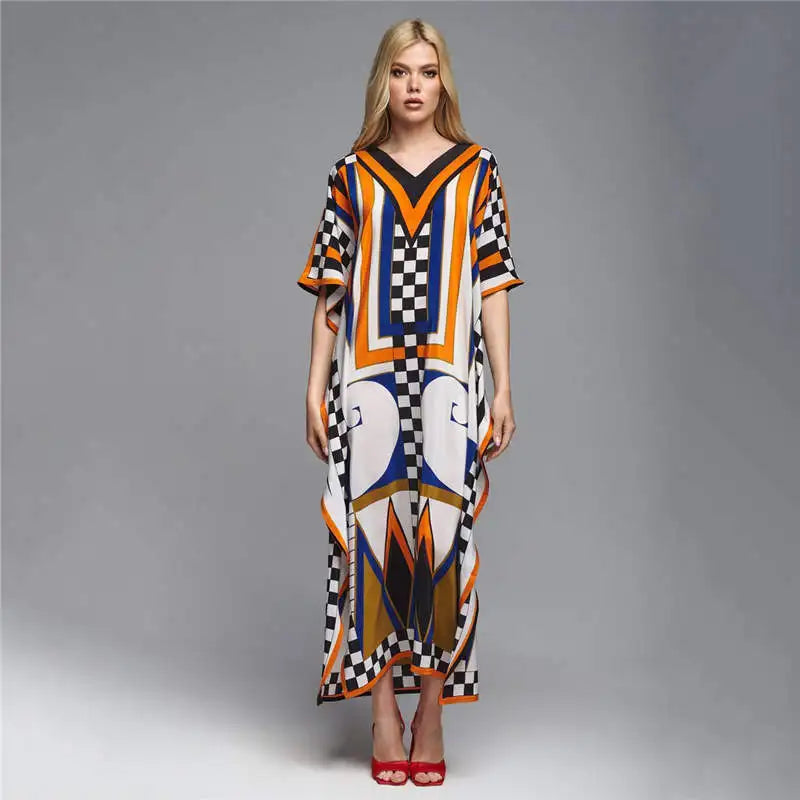 2026 Women Swimsuit Beach Cover Up dress Sleeve Kaftan Beach Tunic Long Pareos Bikinis Cover ups Summer Robe Plage Beachwear