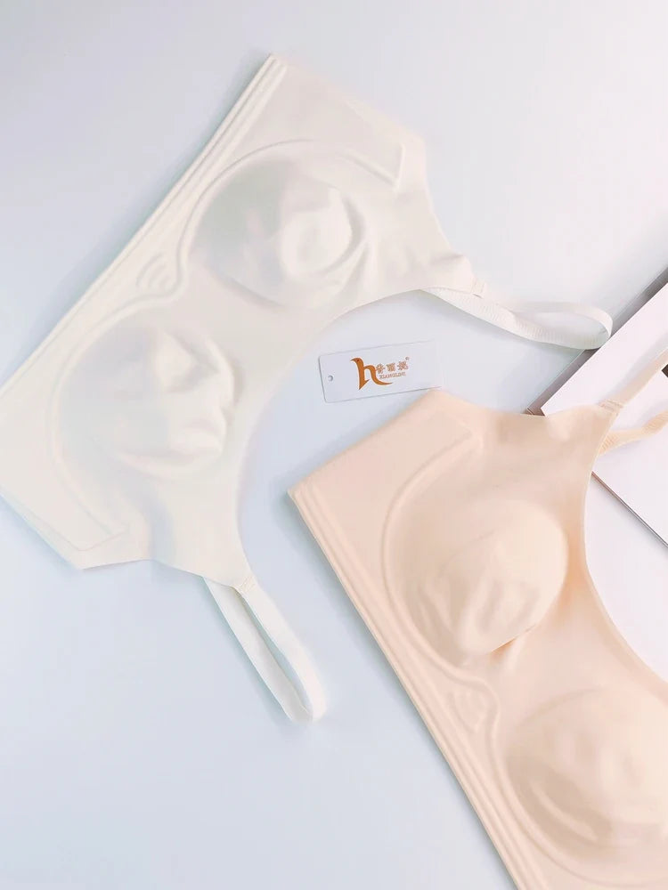 Trim T-Shirt Bra Women's Ultra Thin Wirefree Low Cut Support Seamless Invisible Cover Autumn Slimming Large Chest Comfort S-2XL