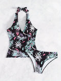 ZTVitality Women Halter Tankini Set Print Two Piece Swimsuit 2025 New Arrival Biquini Padded Bra Sexy Swimwear Summer Beachwear