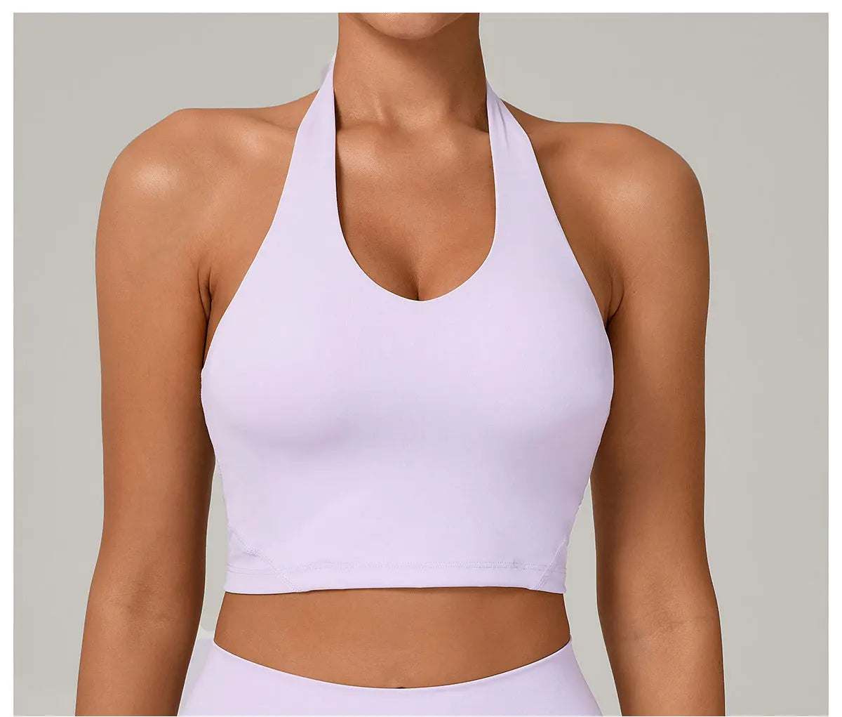 Women Fitness Sports Bra Halter Top High Support Push-up Open Back Gym Bra Shockproof Running Fitness Yoga Workout Underwear