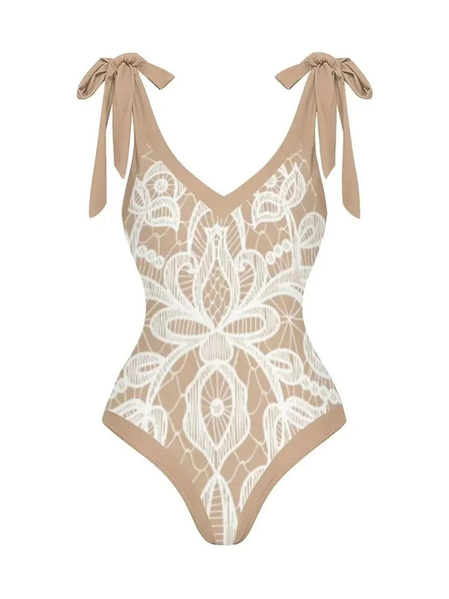 2026 String One Piece Swimsuit & Vent Skirt Padded Sexy Swimwear Women Bathing Suit Female Swimming Summer Beachwear Bodysuit