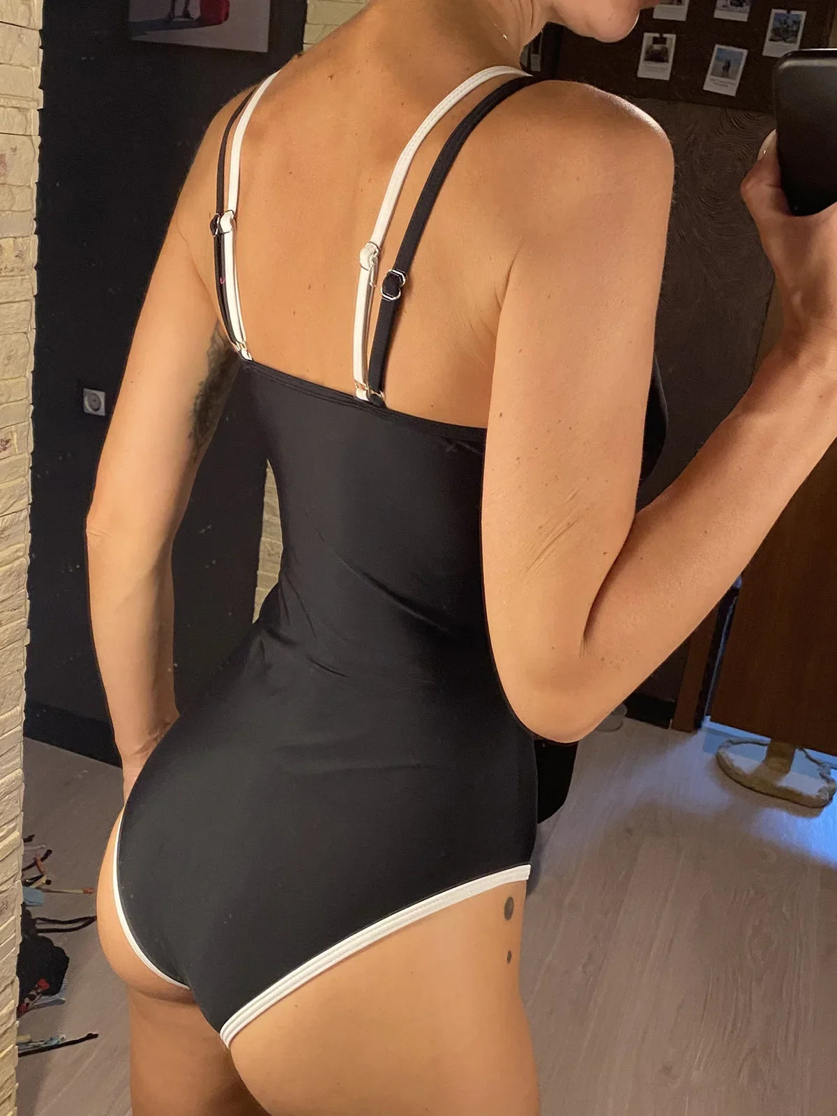 S - XL Splicing Backless High Leg Cut One Piece Swimsuit Women Swimwear Female Padded Monokini Bather Bathing Suit Swim V6789