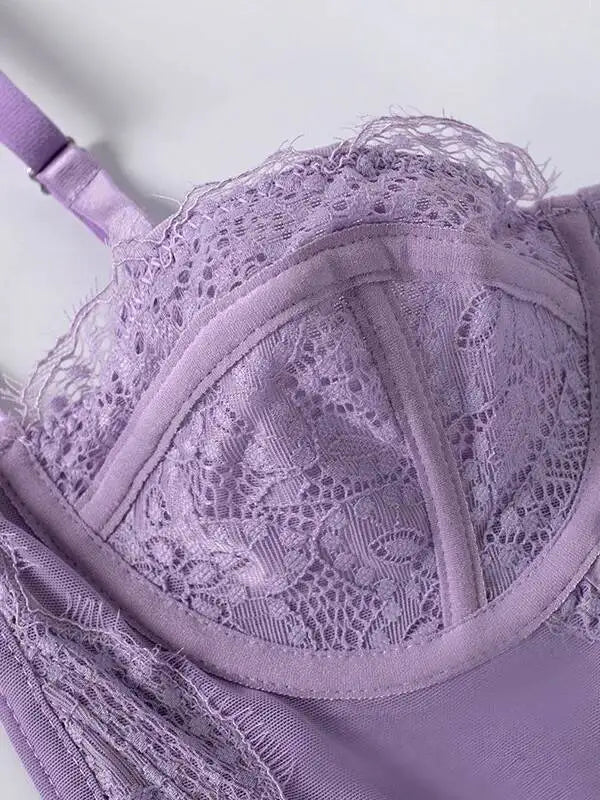 Strapless Waist-Cinching Shaping Top For Women Lace Versatile Fishbone Gathered Outerwear Corset Transparent Mesh Charming S1LT