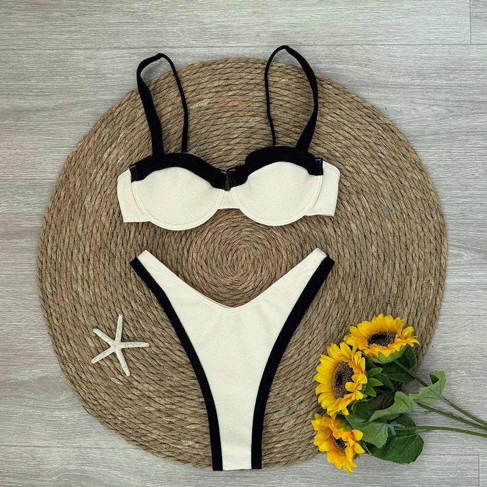 Patchwork Micro Bikini Push Up Women Swimsuits 2025 Sexy Female Swimwear Brazilian Bikini Set Thong Biquini Swim Suits Beachwear