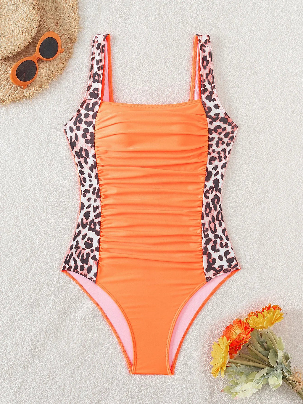 2026 Leopard Swimsuit One Piece Slim Vintage Swimwear Women Sexy Bathers Bathing Swimming Swim Suit Female Beachwear XXL