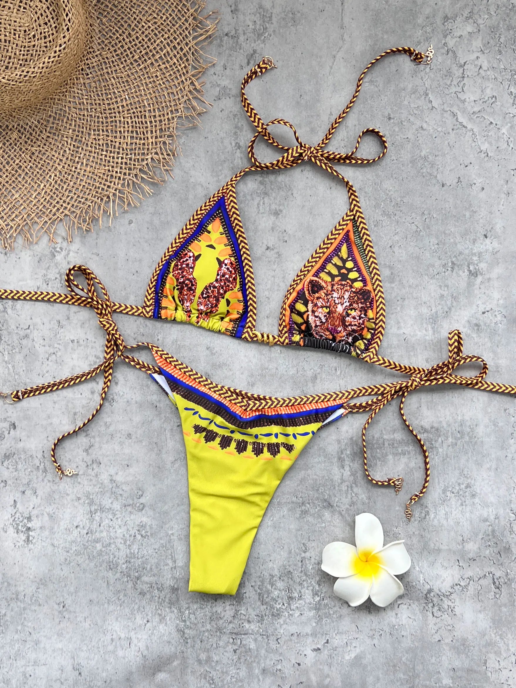 Sexy Snake Printed Biquini Women's Swimwear Fashion Mujer Underwire Bikini Swimsuit Retro Lady Low Waist Bathing Suit Beachwear