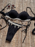 Shell Scalloped Wrinkled Underwired Bra Cup Bikini Female Swimsuit Women Swimwear Two-pieces Bikini Set Push Up Bathing Suit