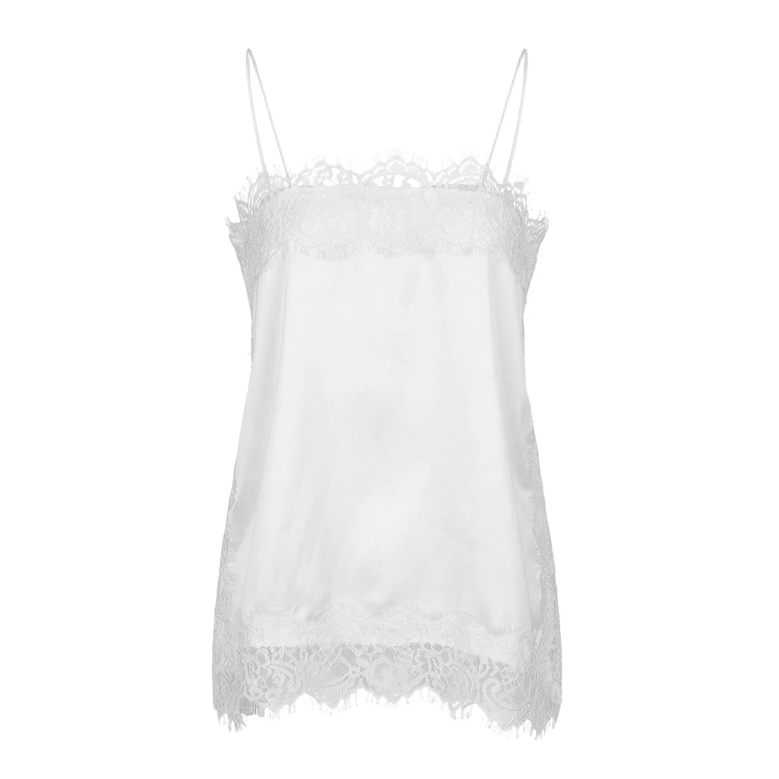 Women Camisoles Solid Color Lace Trim Spaghetti Strap Casual Tank Tops Summer Fashion Sleeveless Vests Streetwear