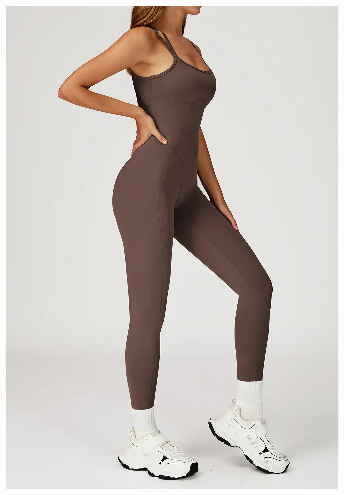 Hearuisavy Female Jumpsuit Long Elegant Sports Bodysuit Woman Gym Clothes Strappy Fitness Overalls Push Up Pilates Yoga Leotard