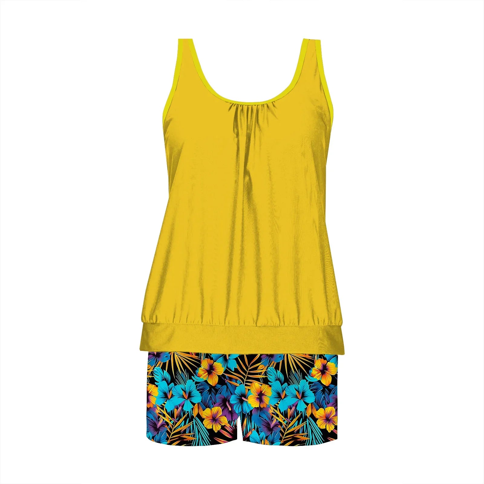2026 Pinted Floral Tankini Two Pieces Swimsuit Women Vintage Swimwear Female Bathers Bathing Swimming Swim Suit Beachwear