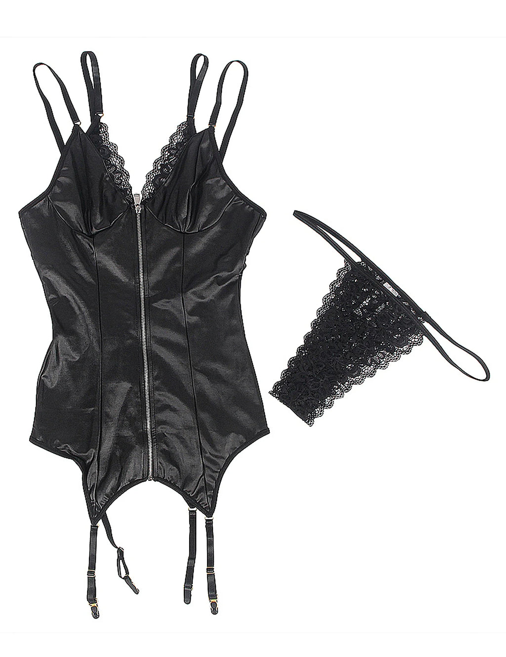Plus Size 5XL Faux Leather Leotard Shiny Zipper Front Bodycon Mini  Lingerie Dress Sexy Costume Shiny Cocktail Party Dress