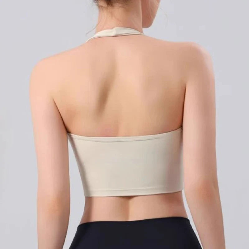 Women's Shock-Absorbing Yoga Sports Bra Beauty Back Design Integrated Neck Hanging Training Fitness Fitness Bra