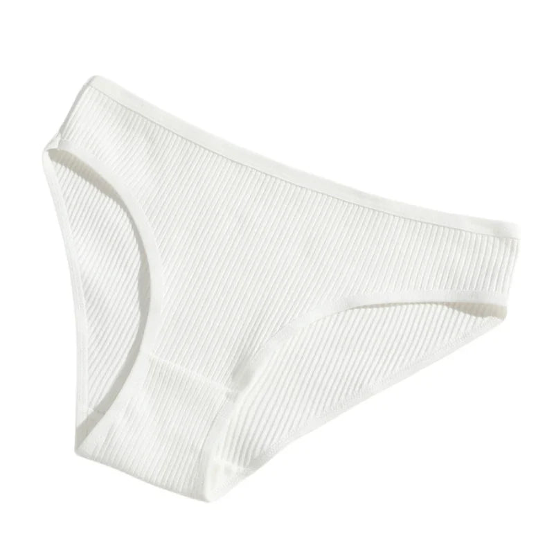 4Pcs/Set Cotton Panties For Women Low Rise Underwear Breathable Briefs Solid Color Sports Underpants Female Lingerie