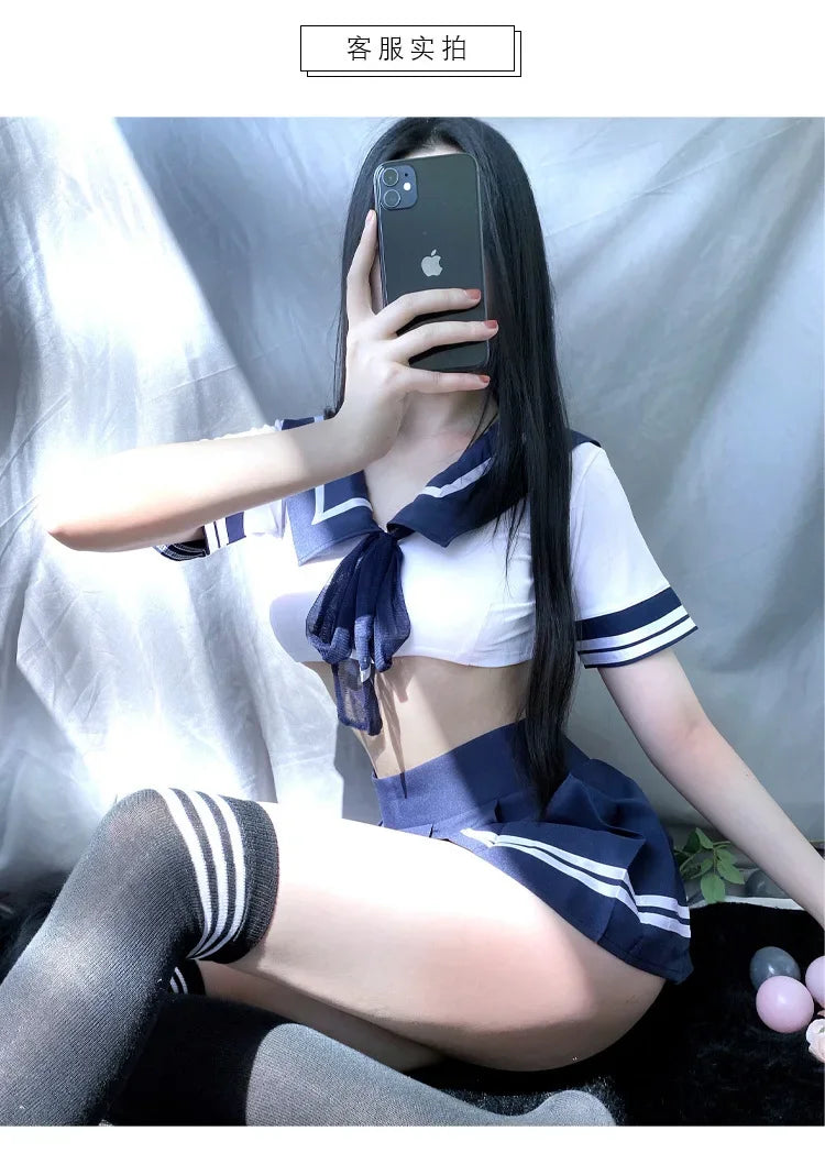 BOHOWAII Cheerleader Costume Schoolgirl Lingerie Dirndl School Girl Sexy Costumes Women Cosplay Halloween Disfraz Mujer Sexi