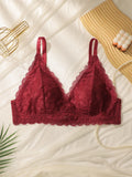 Women's sexy lace plus size bra without steel rin gathered push up straps adjustable breathable close fitting underwear MR2608
