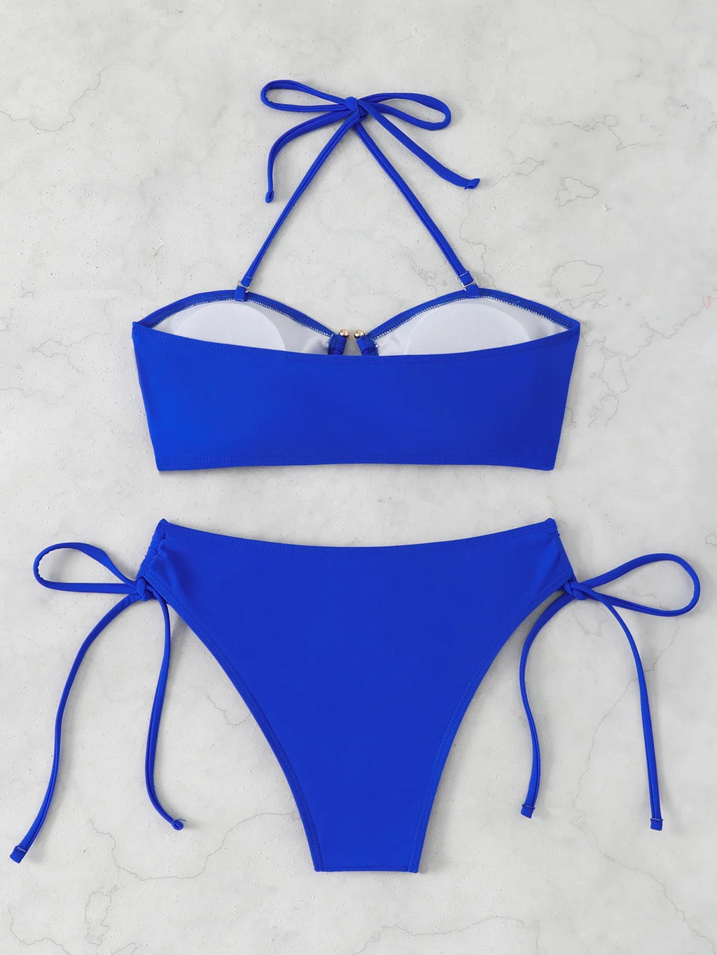 Halter Bandeau Bikinis 2026 Women Sexy Swimsuit Solid Padded High Waist Swimwear Female Bathers Bathing Swimming Swim Suit