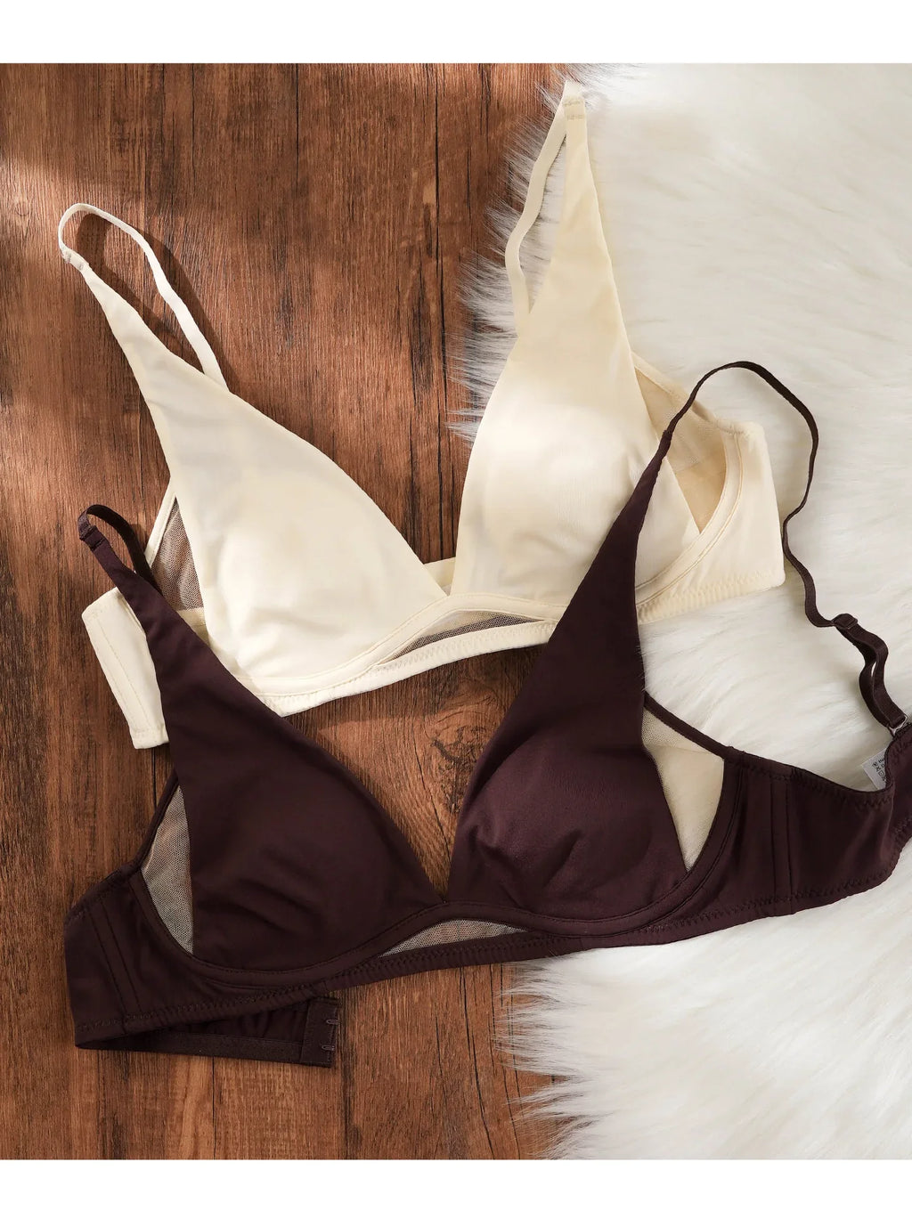 Sexy Deep V Rabbit Ear Bra, Wireless Invisible Summer Bra for Women, Thin Breathable Comfort Bralette Small Chest No Underwire