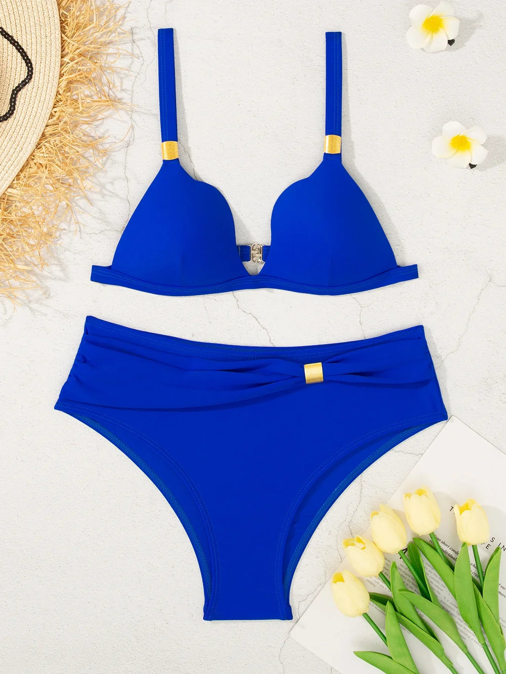 sexy push up bikinis sets two pieces solid high waist swimsuit bathing suit Swimwear Biquini conjunto de bikini tankini biquini