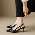 Pointed Toe High Heels Women Dot Sandals 2026 Summer Singbacks Mules Shoes Elegant