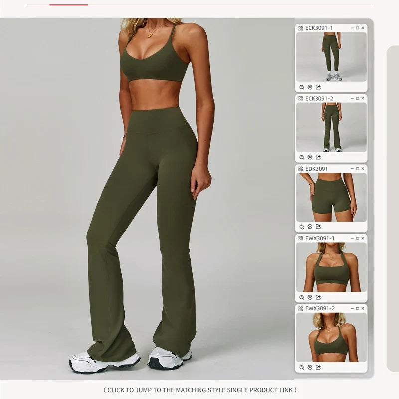 Hearuisavy Women's Running Comfort 2Pcs Sports Pants Set High Waist Push Up Workour Sportswear Casual Cycling Jogging Yoga Bras