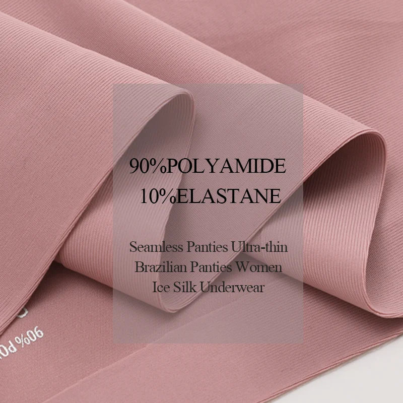 5PCS Seamless Maillard Panties Ultra-thin Brazilian panties Women Ice Silk Underwear Sexy Panty Low Waist G-string Female Solid