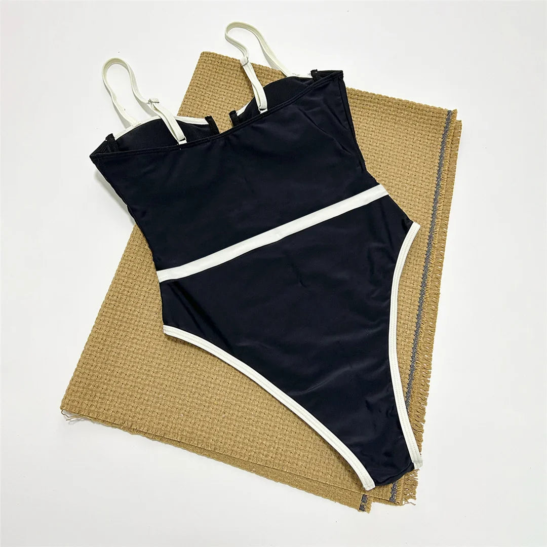 2026 New Sexy Splicing Underwired Women Swimwear One Piece Swimsuit Female High Leg Cut Padded Bather Bathing Suit Swim V5918