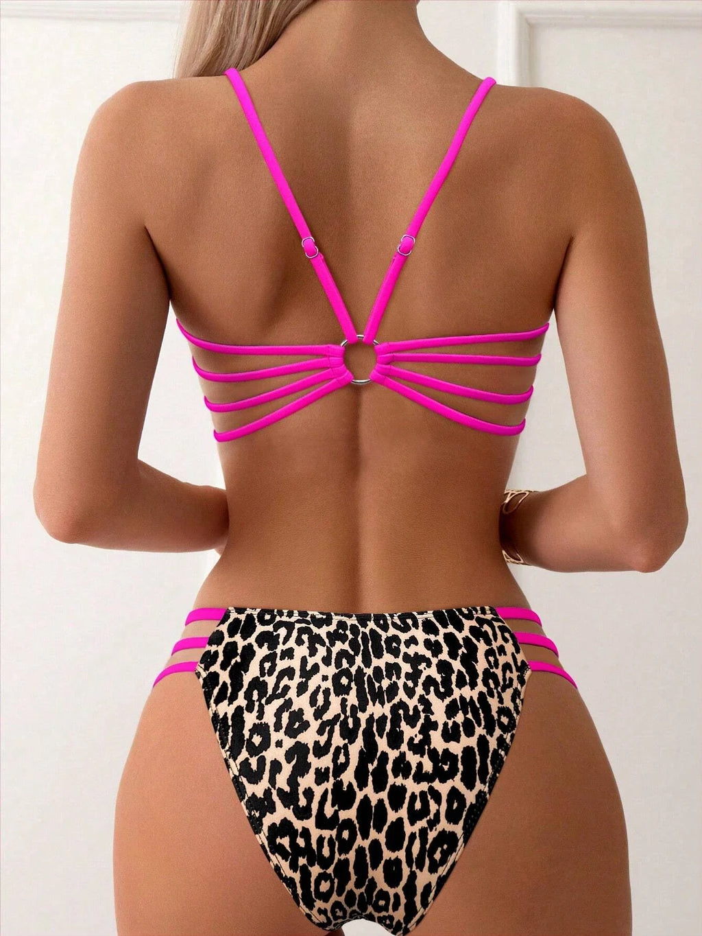 2025 Strappy Bikini Set Sexy Swimsuit Women Leopard Padded Swimwear Female Bathers Bathing Swimming Swim Suit Beachwear