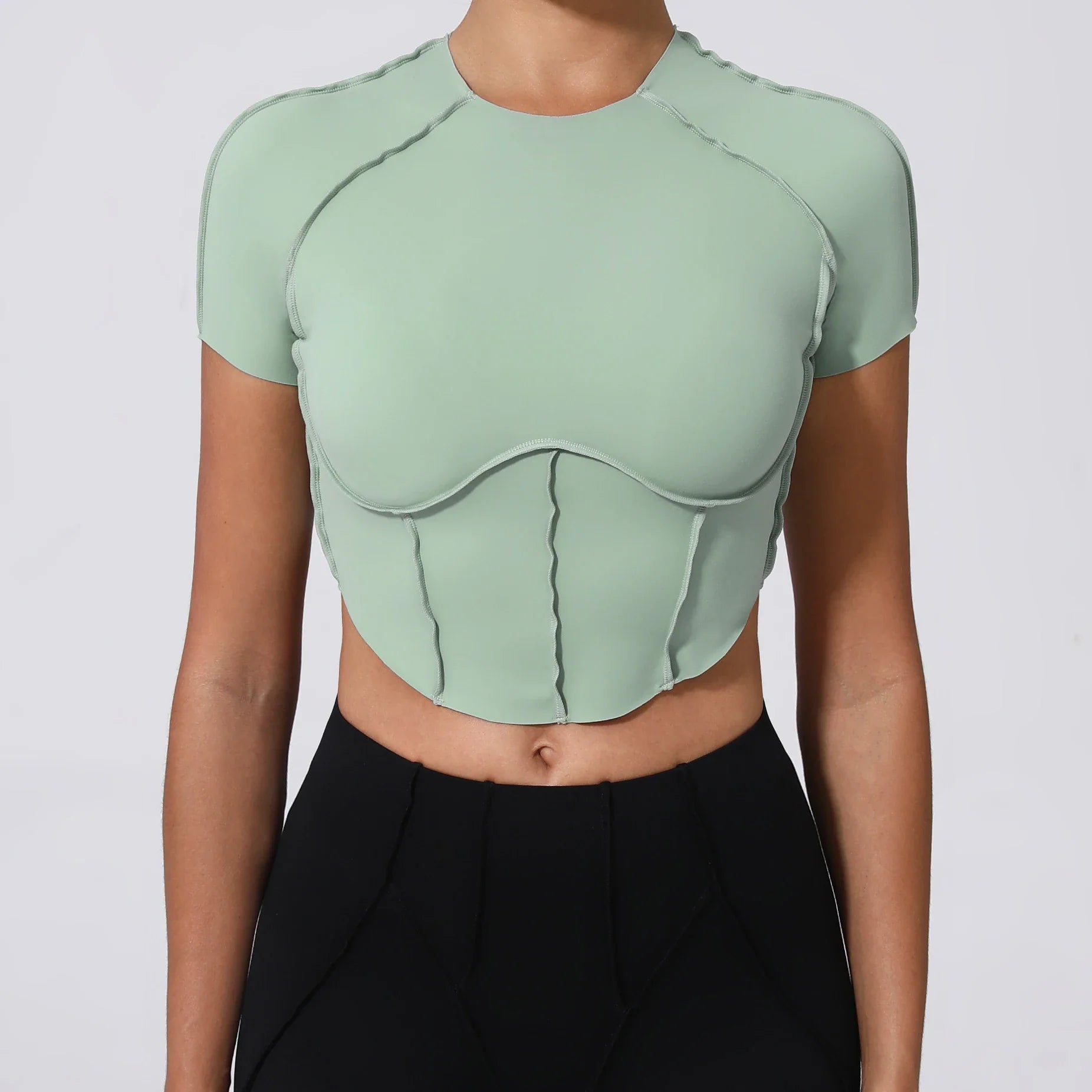 No Padded Women Yoga Sport T Shirts Fitness Clothes Short Sleeve Yoga Shirt Gym Top Running Active Wear Sport Tops
