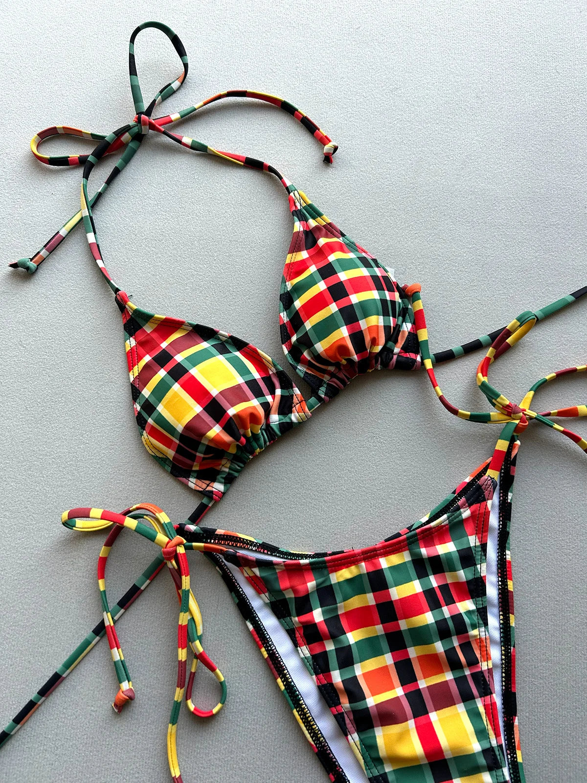 Micro Bikinis 2026 Sexy Women Swimsuit Swimwear Female Bikini Set Plaid Brazilian Biquini Bathing Suit Swimming Suit Beachwear