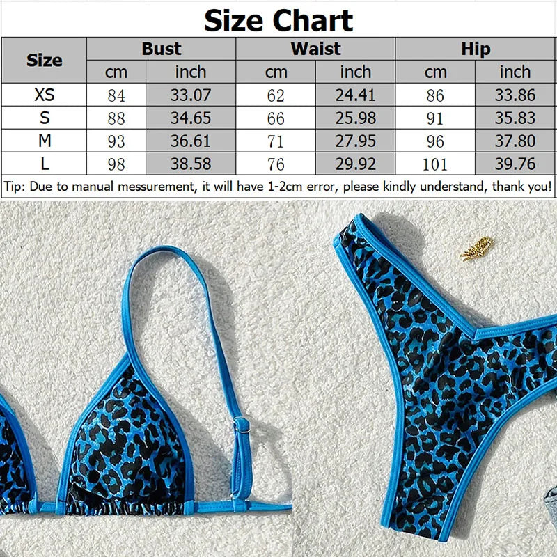 Sexy Leopard Print Bikini 2 Piece Set Women Laced Up Split Swimsuit Low Waist Beachwear 2025 New Summer Swimwear Bikinis Set