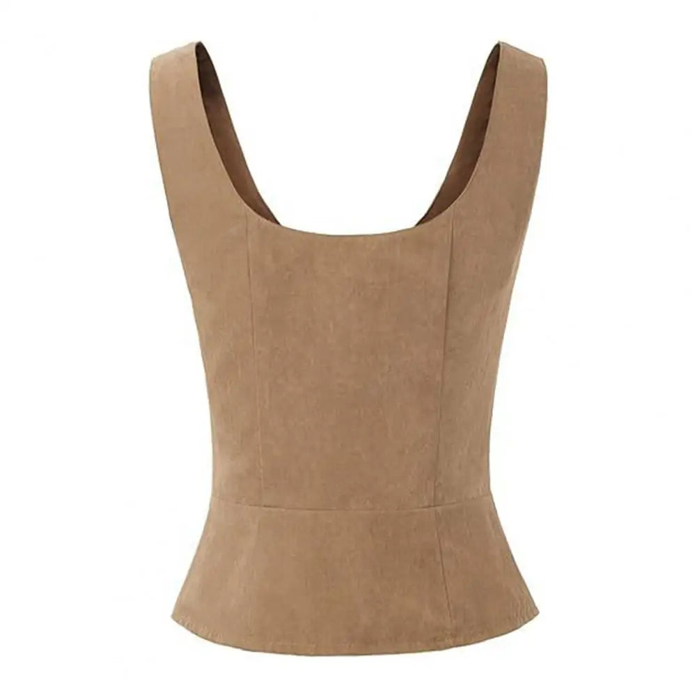 Women Vest Lace-up Strap Renaissance Vinatge Square Neck Sleeveless Medieval Slim Fit Halloween Cosplay Performance Top