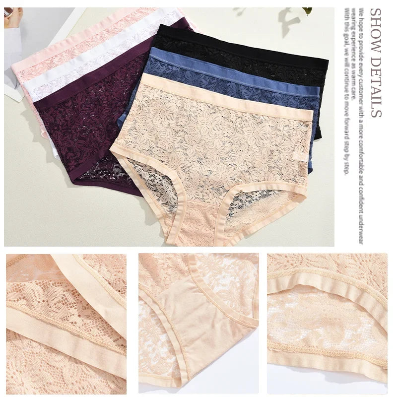 New Women Sexy Panties Hollow Out Lace Floral Ladies Briefs Low Waist Solid Comfortable Hot Sale Female Underpants S-XXL