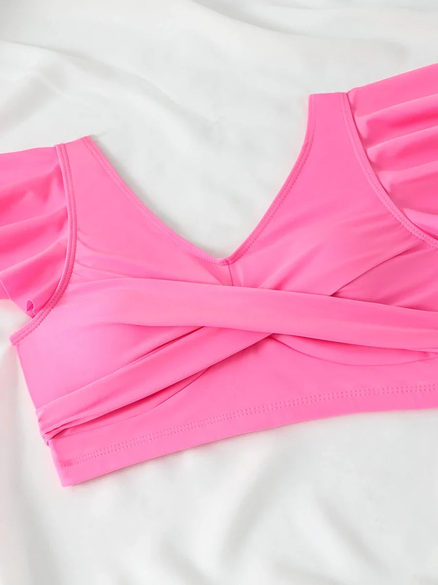 2026 Ruffle Bikinis Women Sexy Swimwear Female High Wasit Swimsuit Bathers Bathing Swimming Swim Suit Beachwear Summer