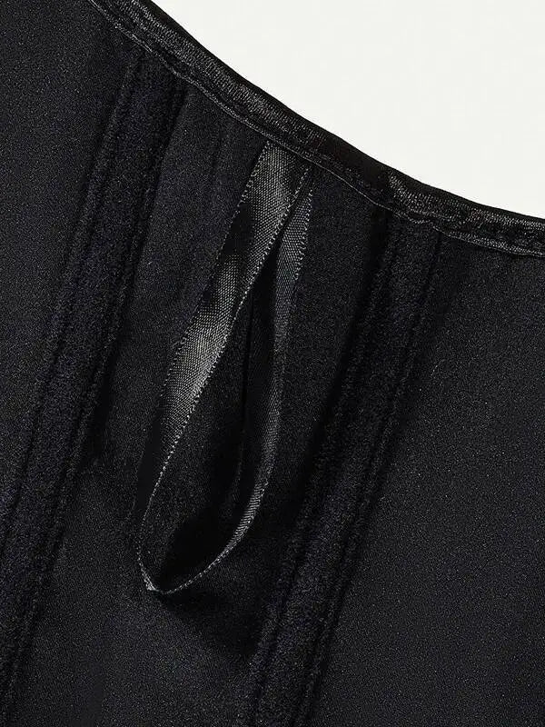 Corset Top Thin Without Lace Deep Red Body Shaping Chest Support Waist Tie Waist Tightening Corset Casaul Pure Desire Style Y43R