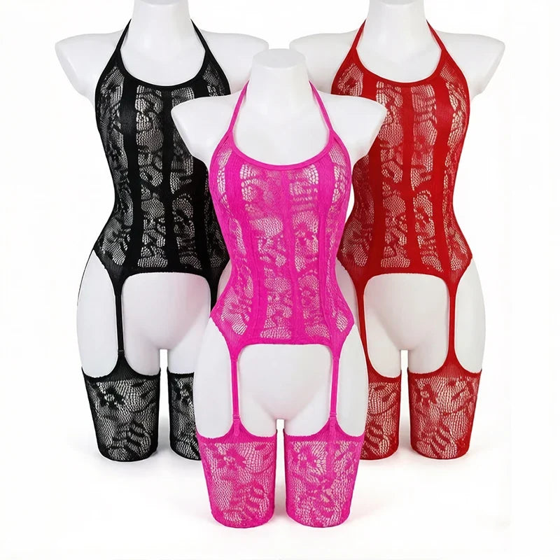1PC Women Sexy Fishnet Beach Cover Up Hollow Out Bodycon Bodysuit See Through Summer Swimwear