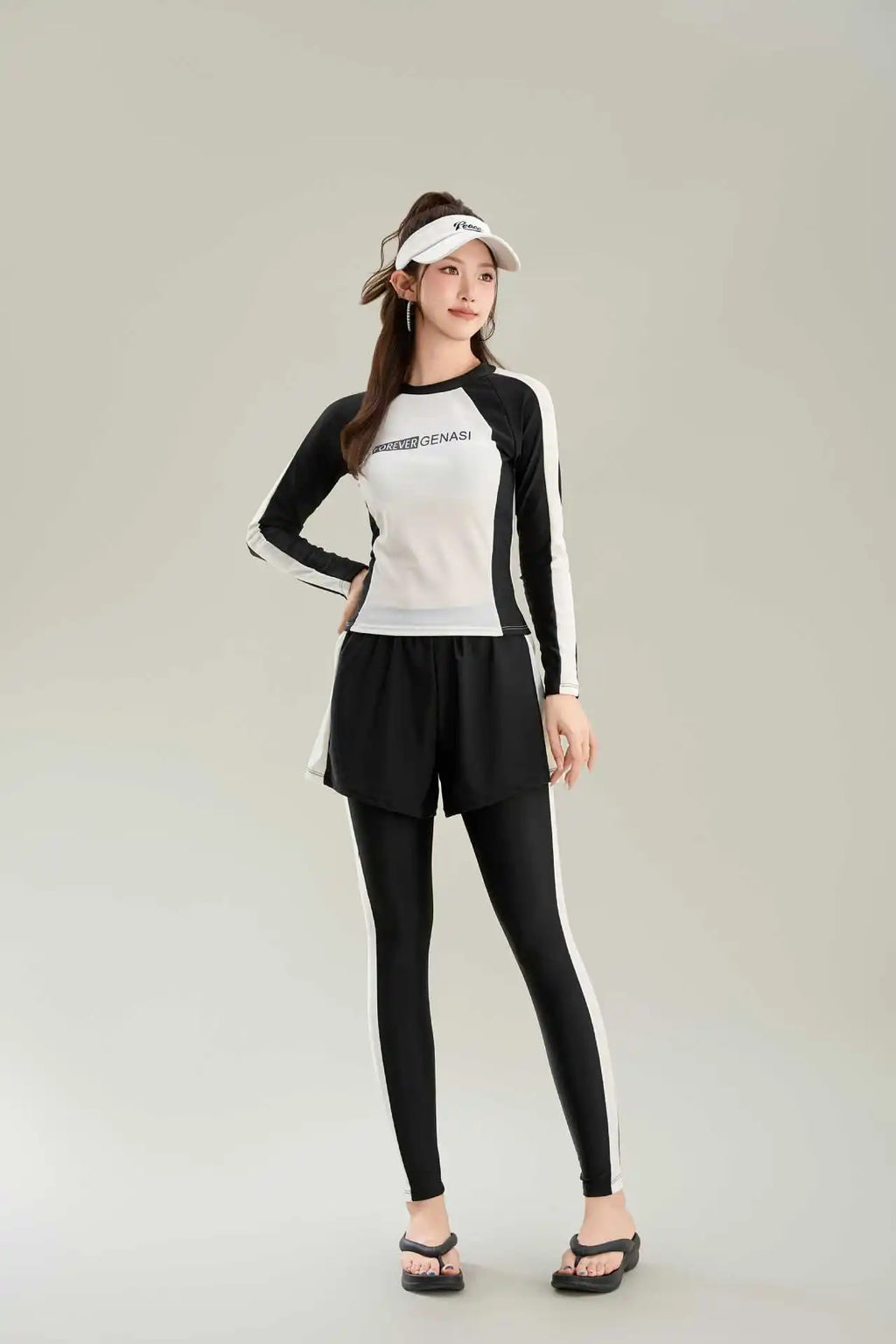 New Swimsuit with High-end Feel Sports Split Two-piece Set, Conservative Slimming, Flat Corner Pants, Hot Spring Swimsuit