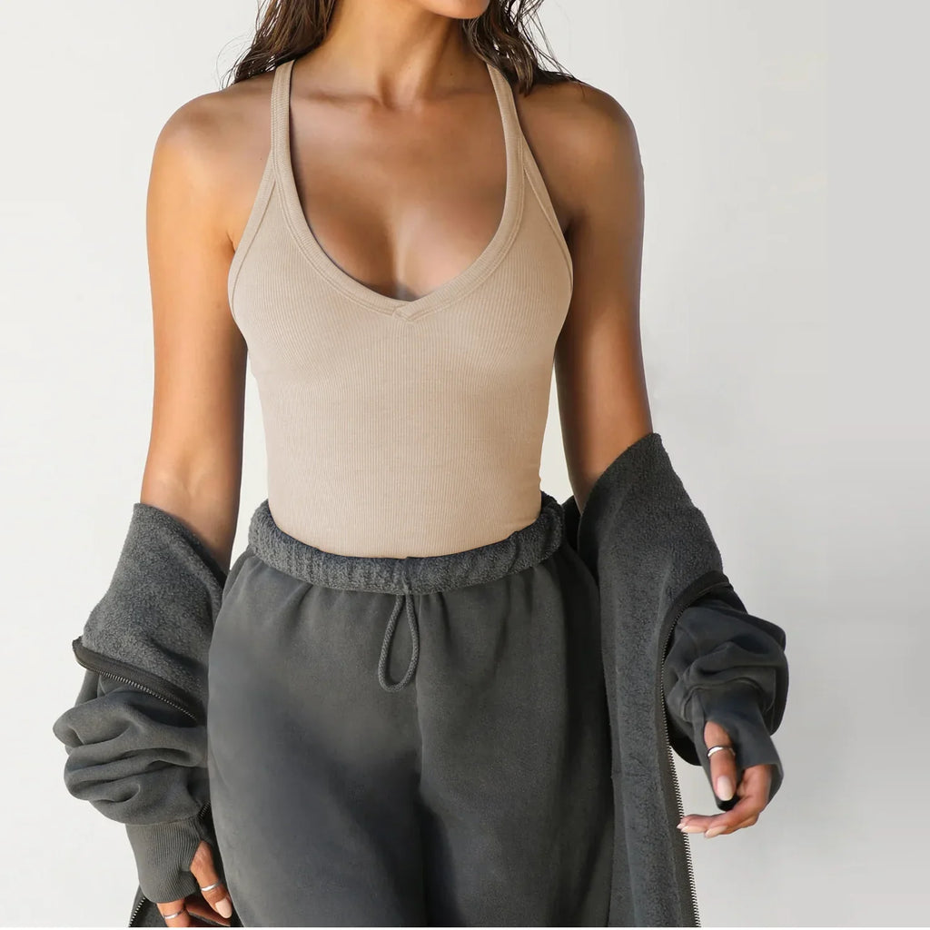 Sporty Style Tank Top Women Yoga Style Vest Solid Color Slim Fit Strapless Sportswear 2026 New Summer Dress up Female Clothing