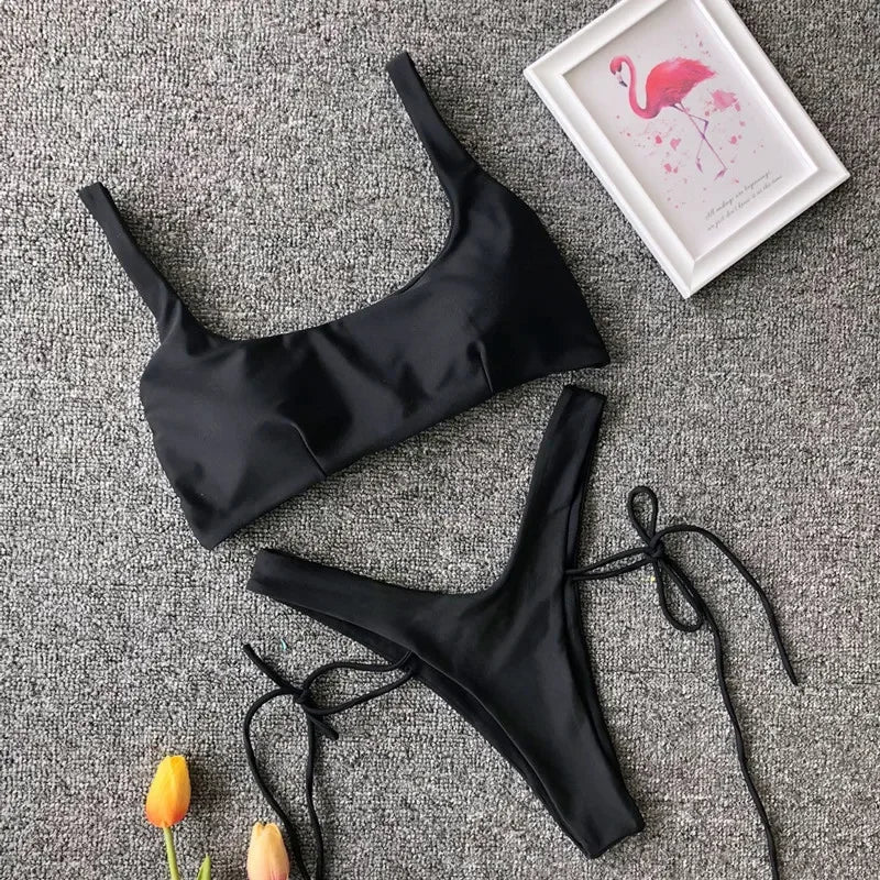 2026 High Cut Micro Thong Bikini Female Thong Bikinis Swimsuit Women Swimwear Two-pieces Bikini Set Brazilian Bathing Suit Swim